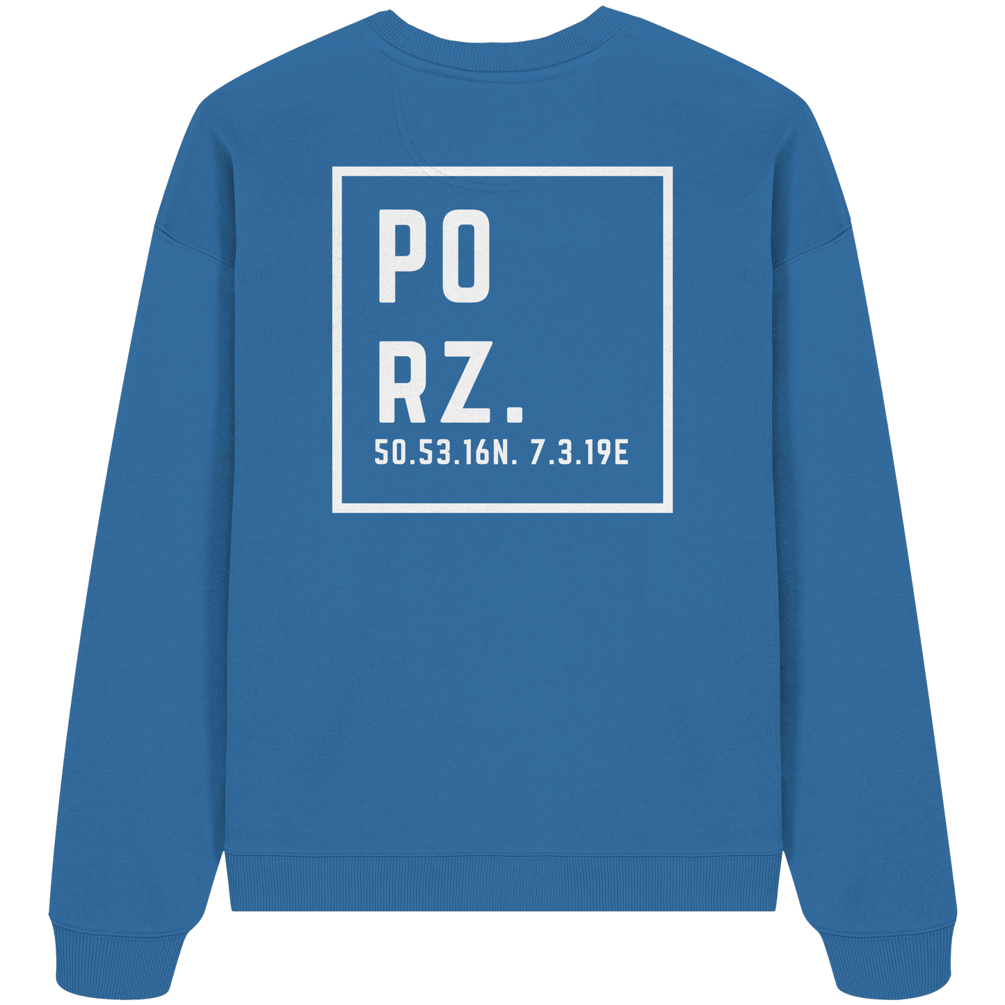 Porz Koordinaten (großer Druck Rücken) - Organic Oversize Sweatshirt