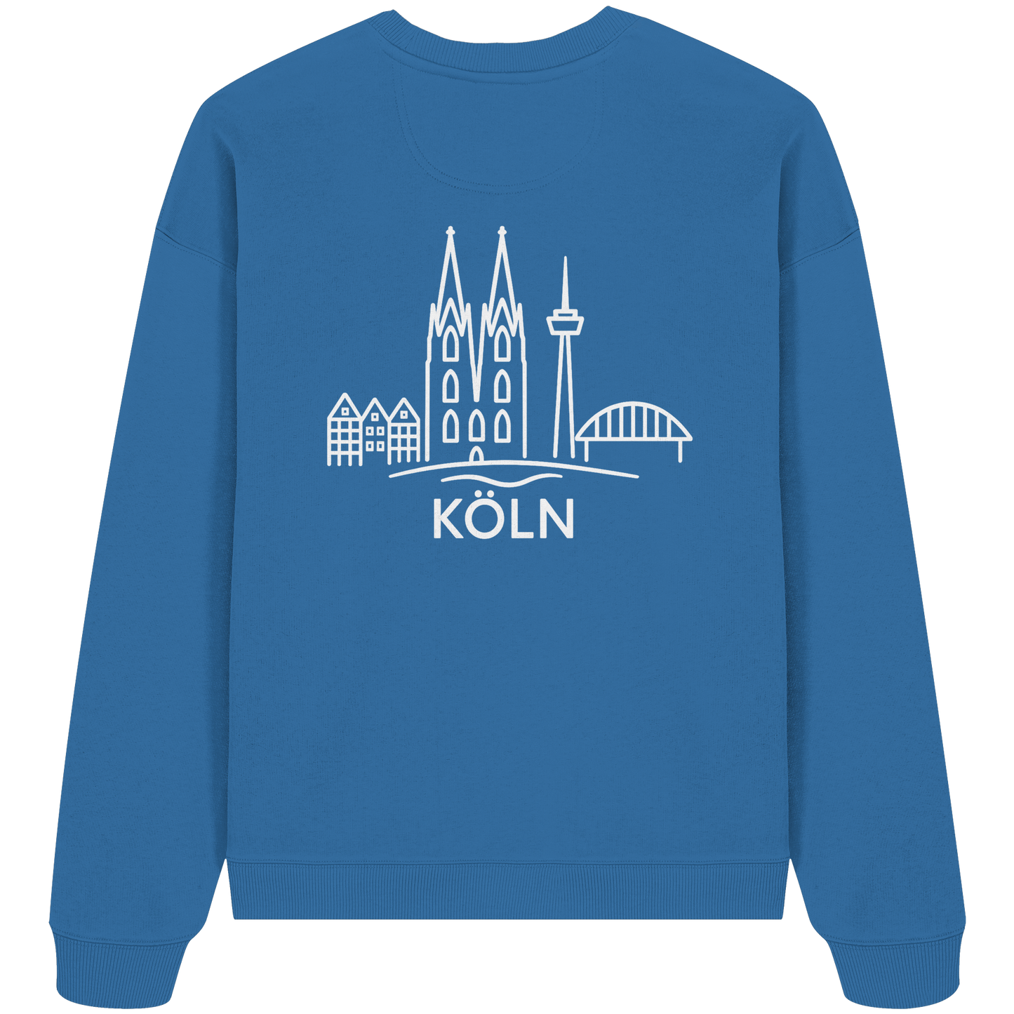 Köln Skyline (großer Druck auf dem Rücken) - Organic Oversize Sweatshirt