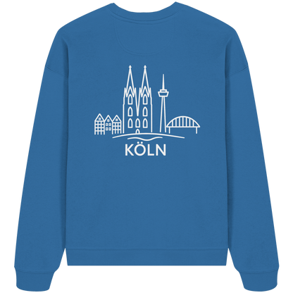 Köln Skyline (großer Druck auf dem Rücken) - Organic Oversize Sweatshirt