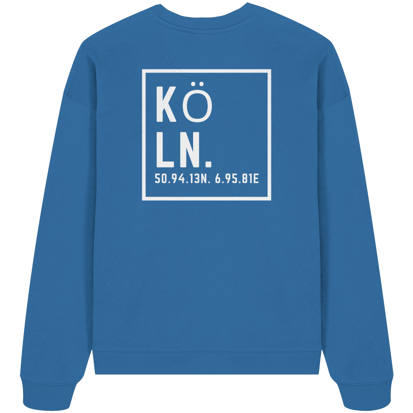 Köln Koordinaten (großer Druck auf dem Rücken) - Organic Oversize Sweatshirt
