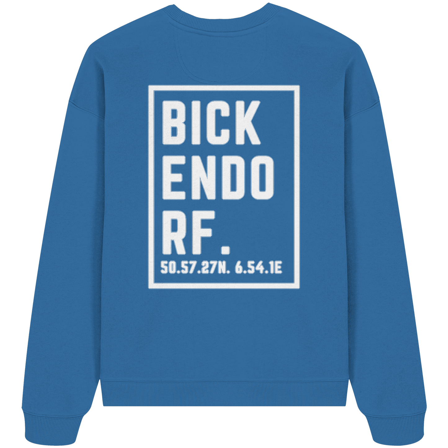 Bickendorf Koordinaten (großer Druck auf dem Rücken) - Organic Oversize Sweatshirt