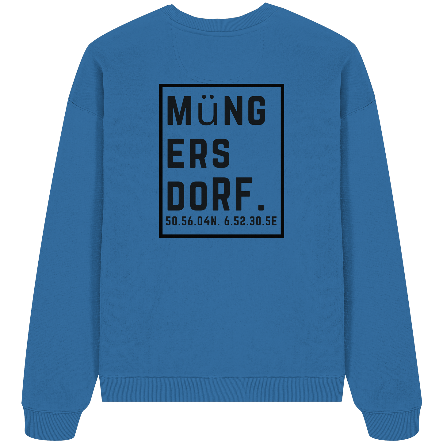 Müngersdorf Koordinaten (großer Druck auf dem Rücken) - Organic Oversize Sweatshirt