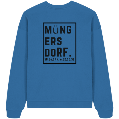 Müngersdorf Koordinaten (großer Druck auf dem Rücken) - Organic Oversize Sweatshirt