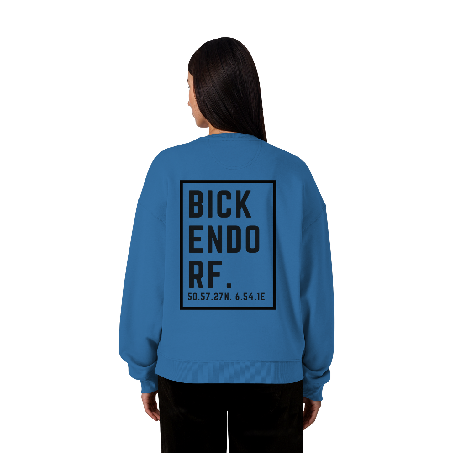Bickendorf Koordinaten (großer Druck auf dem Rücken) - Organic Oversize Sweatshirt