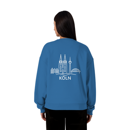 Köln Skyline (großer Druck auf dem Rücken) - Organic Oversize Sweatshirt