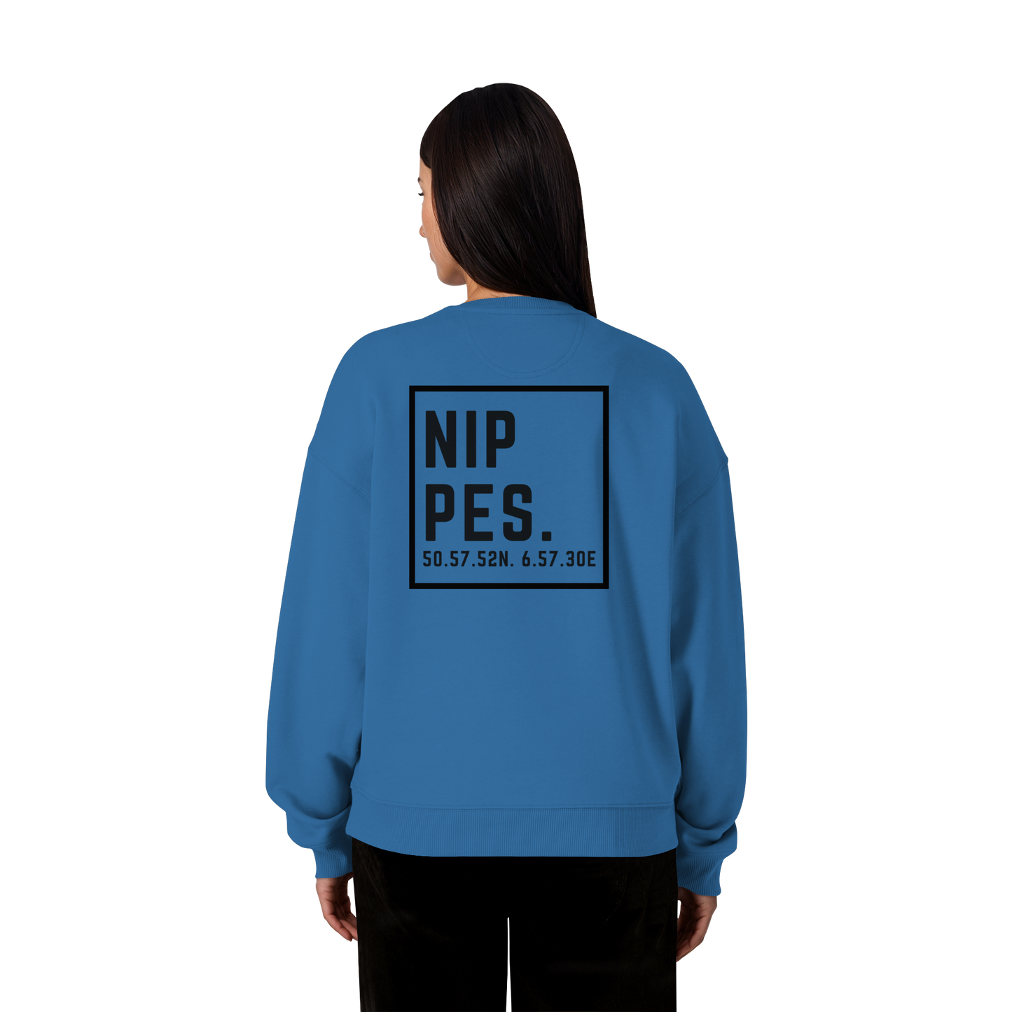 Nippes Koordinaten (großer Druck auf dem Rücken) - Organic Oversize Sweatshirt