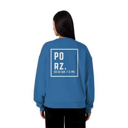 Porz Koordinaten (großer Druck Rücken) - Organic Oversize Sweatshirt
