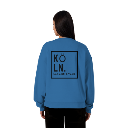 Köln Koordinaten (großer Druck auf dem Rücken) - Organic Oversize Sweatshirt