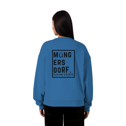 Müngersdorf Koordinaten (großer Druck auf dem Rücken) - Organic Oversize Sweatshirt