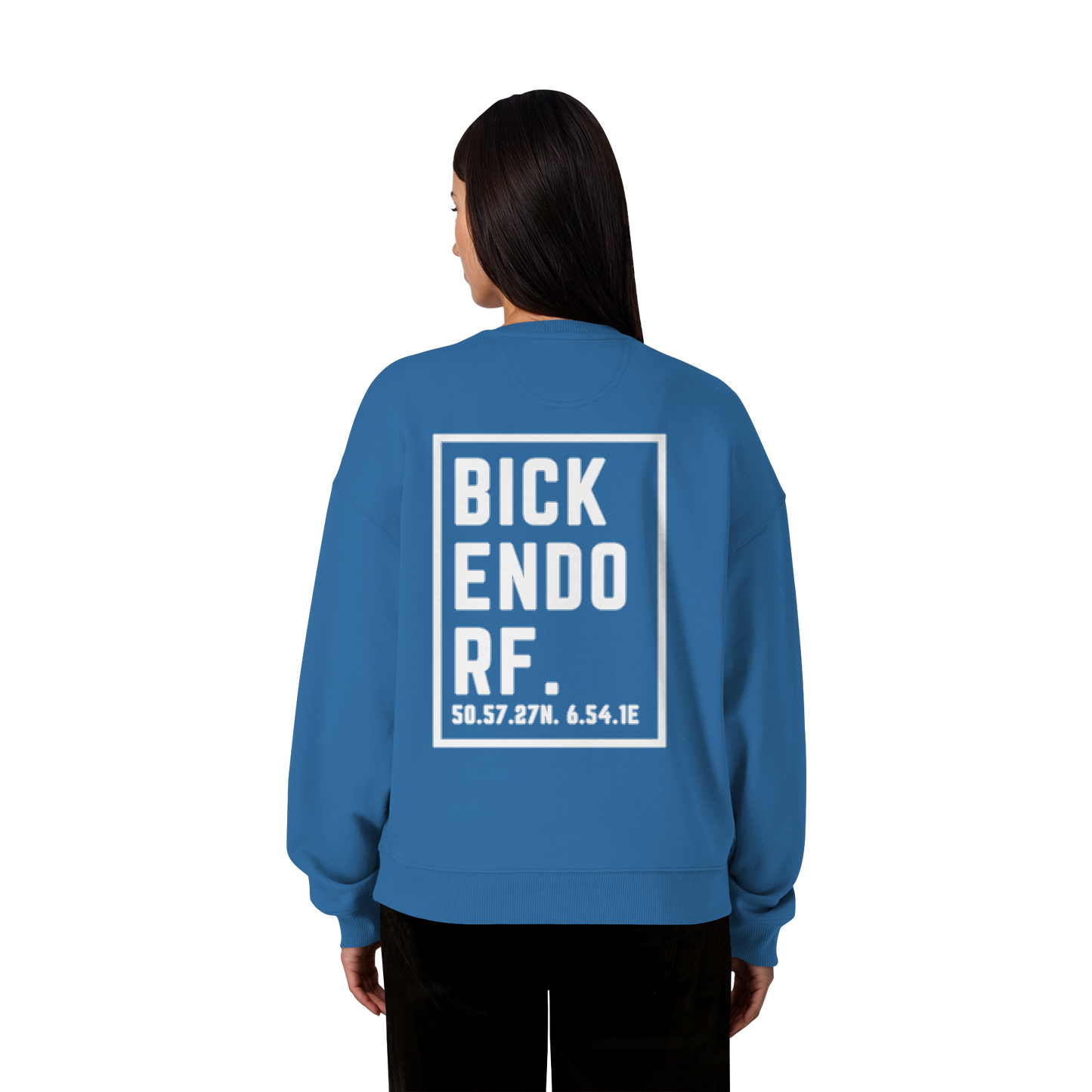Bickendorf Koordinaten (großer Druck auf dem Rücken) - Organic Oversize Sweatshirt