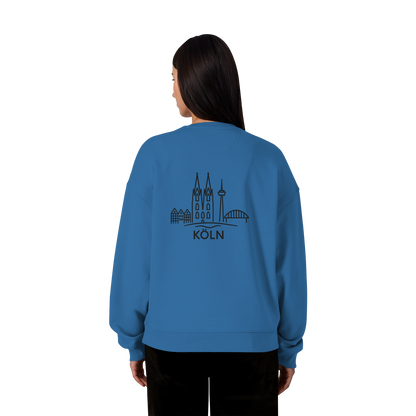 Köln Skyline (großer Druck auf dem Rücken) - Organic Oversize Sweatshirt