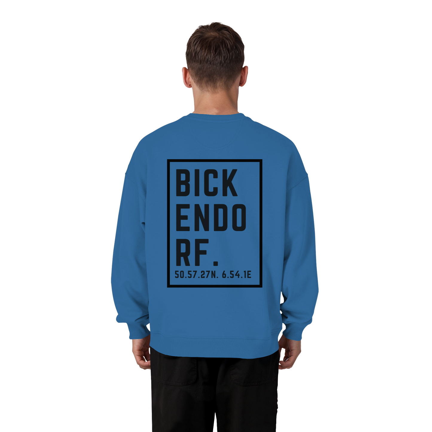 Bickendorf Koordinaten (großer Druck auf dem Rücken) - Organic Oversize Sweatshirt