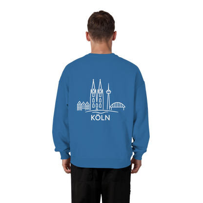 Köln Skyline (großer Druck auf dem Rücken) - Organic Oversize Sweatshirt