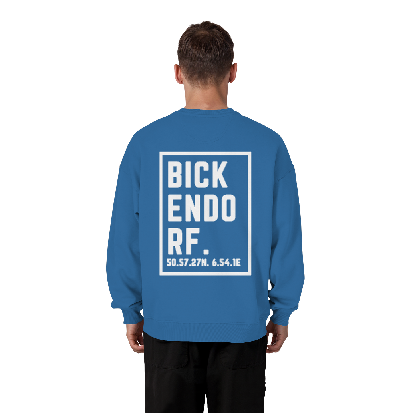 Bickendorf Koordinaten (großer Druck auf dem Rücken) - Organic Oversize Sweatshirt