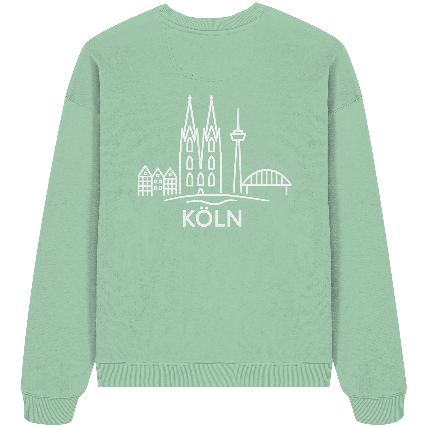Köln Skyline (großer Druck auf dem Rücken) - Organic Oversize Sweatshirt
