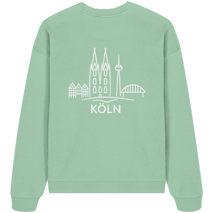 Köln Skyline (großer Druck auf dem Rücken) - Organic Oversize Sweatshirt