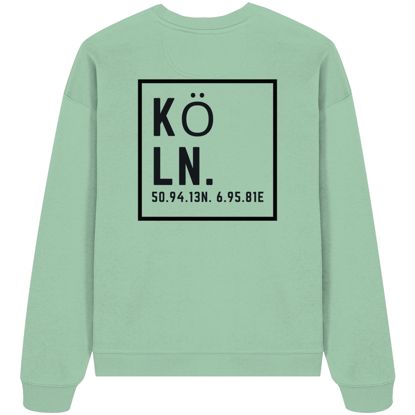 Köln Koordinaten (großer Druck auf dem Rücken) - Organic Oversize Sweatshirt