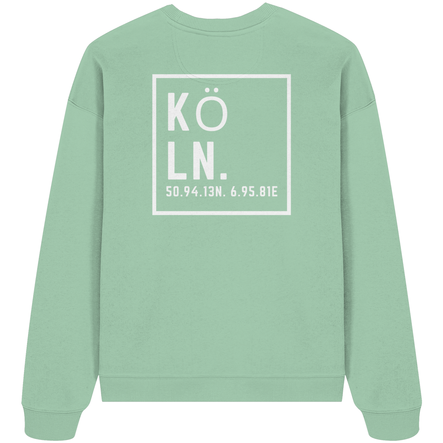 Köln Koordinaten (großer Druck auf dem Rücken) - Organic Oversize Sweatshirt