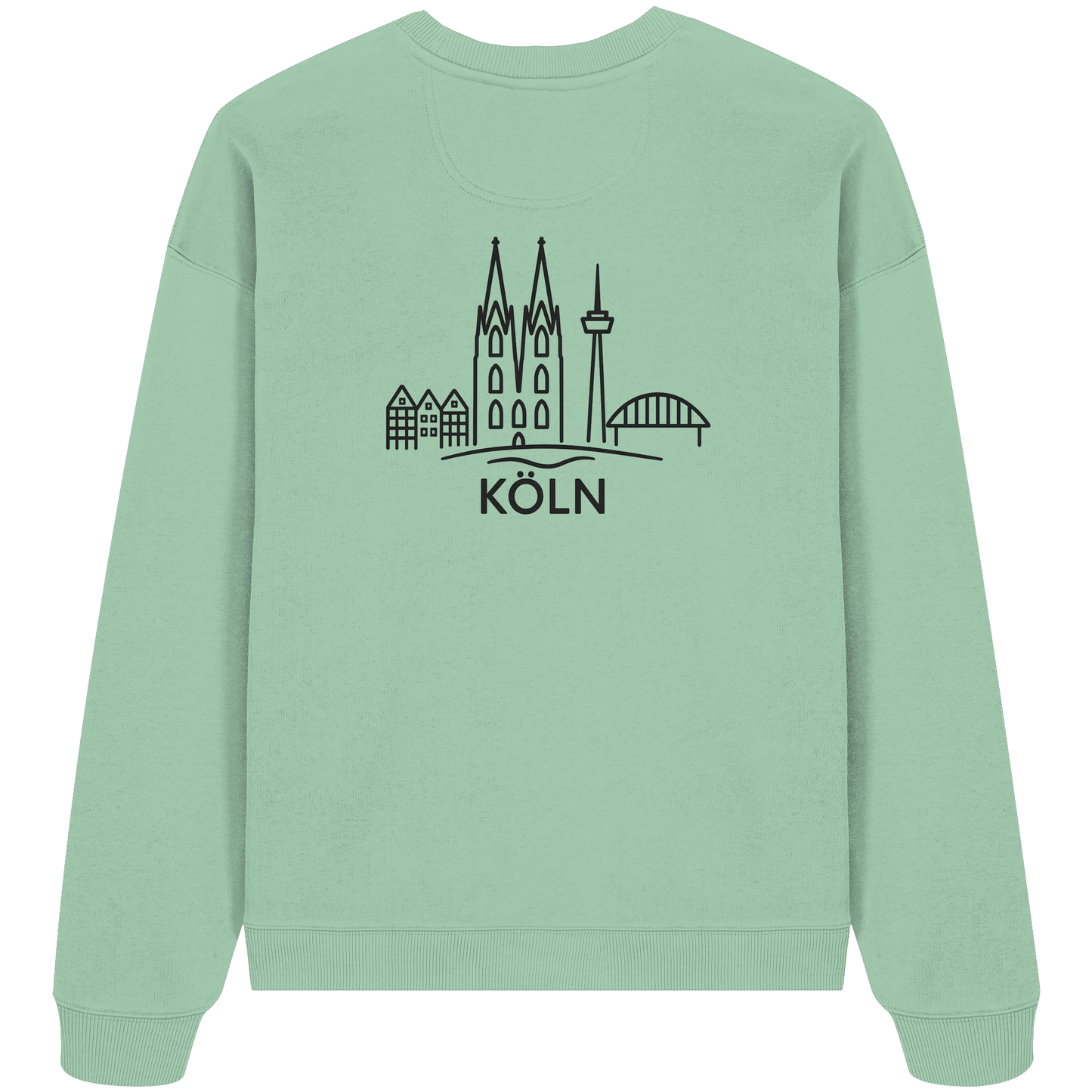 Köln Skyline (großer Druck auf dem Rücken) - Organic Oversize Sweatshirt