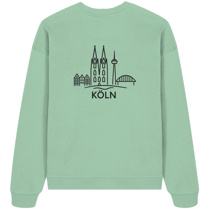 Köln Skyline (großer Druck auf dem Rücken) - Organic Oversize Sweatshirt
