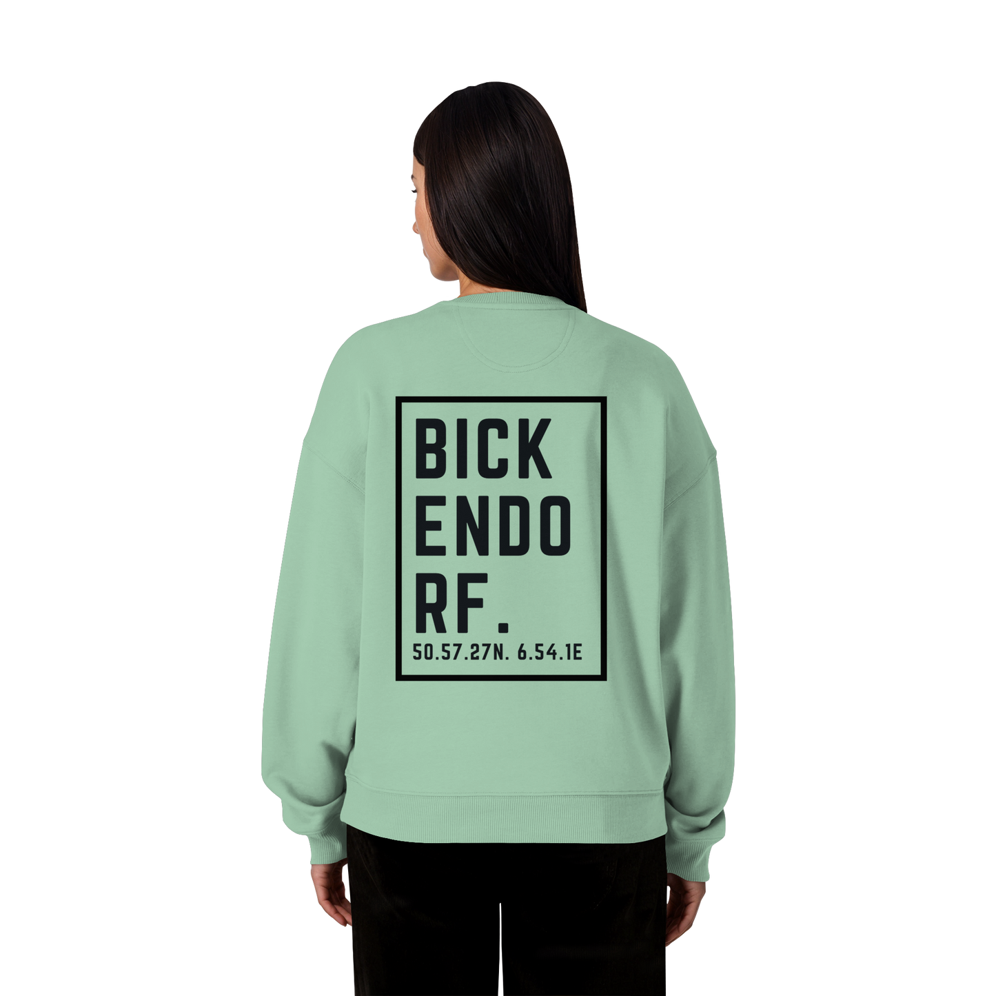 Bickendorf Koordinaten (großer Druck auf dem Rücken) - Organic Oversize Sweatshirt