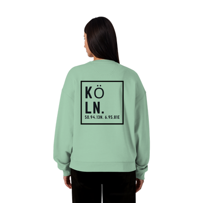 Köln Koordinaten (großer Druck auf dem Rücken) - Organic Oversize Sweatshirt