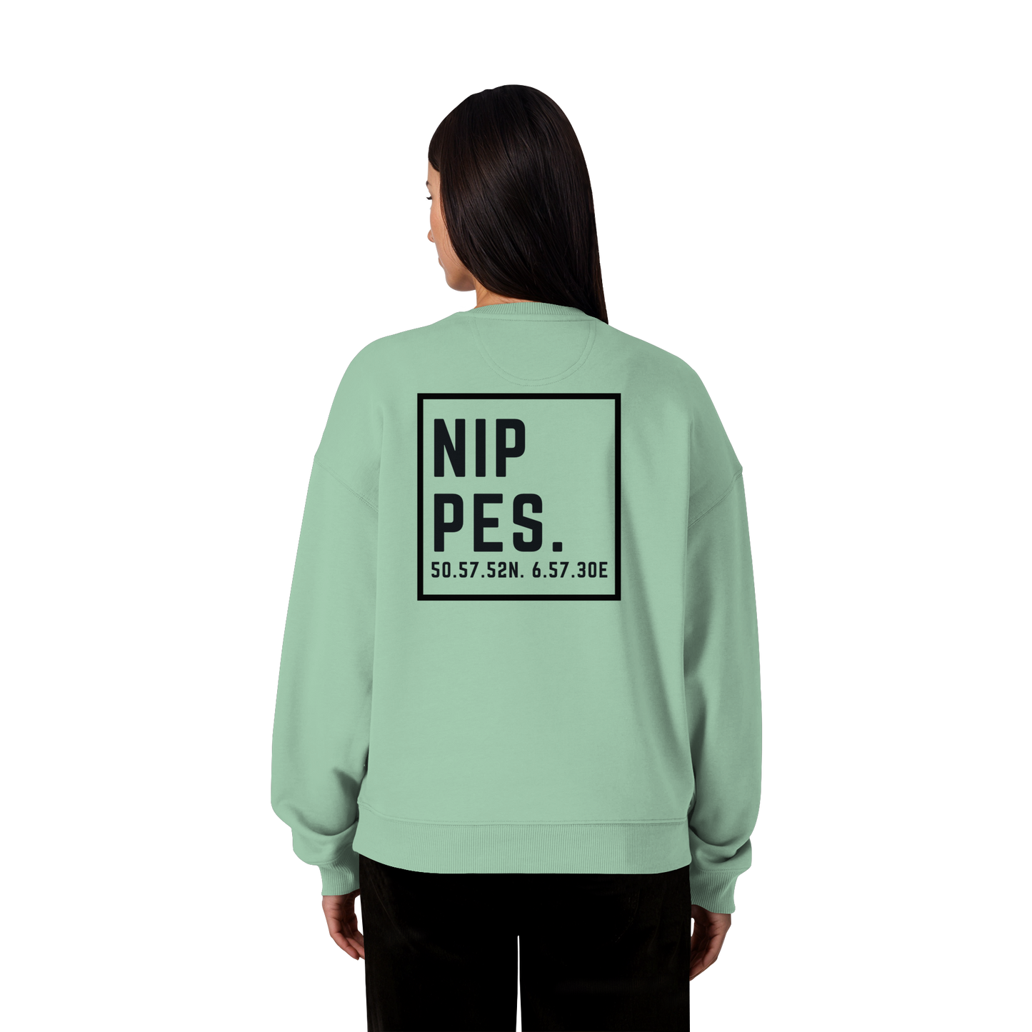 Nippes Koordinaten (großer Druck auf dem Rücken) - Organic Oversize Sweatshirt