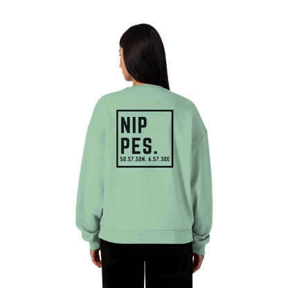 Nippes Koordinaten (großer Druck auf dem Rücken) - Organic Oversize Sweatshirt