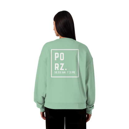 Porz Koordinaten (großer Druck Rücken) - Organic Oversize Sweatshirt