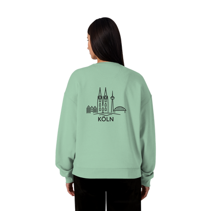 Köln Skyline (großer Druck auf dem Rücken) - Organic Oversize Sweatshirt