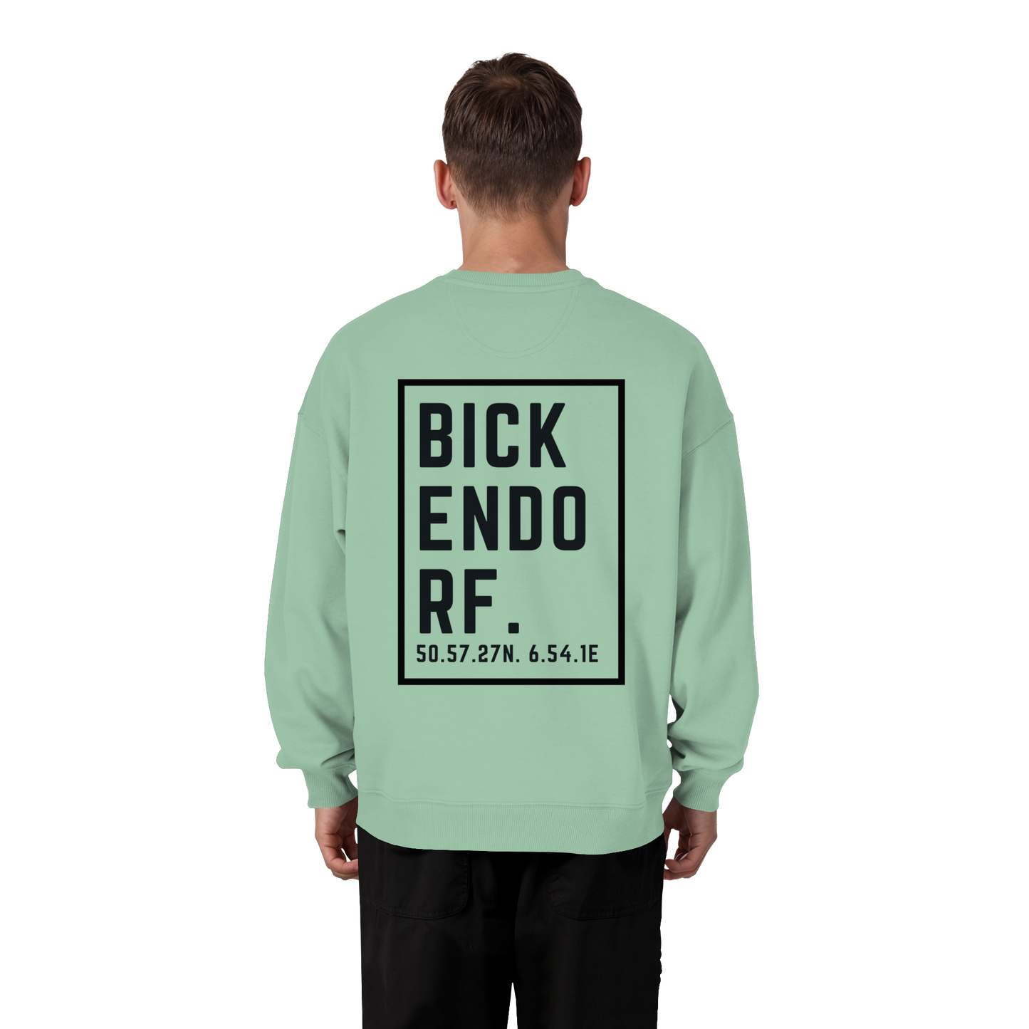Bickendorf Koordinaten (großer Druck auf dem Rücken) - Organic Oversize Sweatshirt
