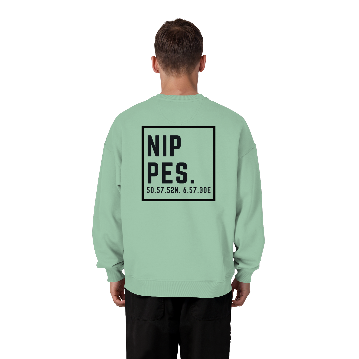 Nippes Koordinaten (großer Druck auf dem Rücken) - Organic Oversize Sweatshirt