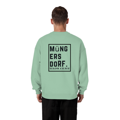 Müngersdorf Koordinaten (großer Druck auf dem Rücken) - Organic Oversize Sweatshirt