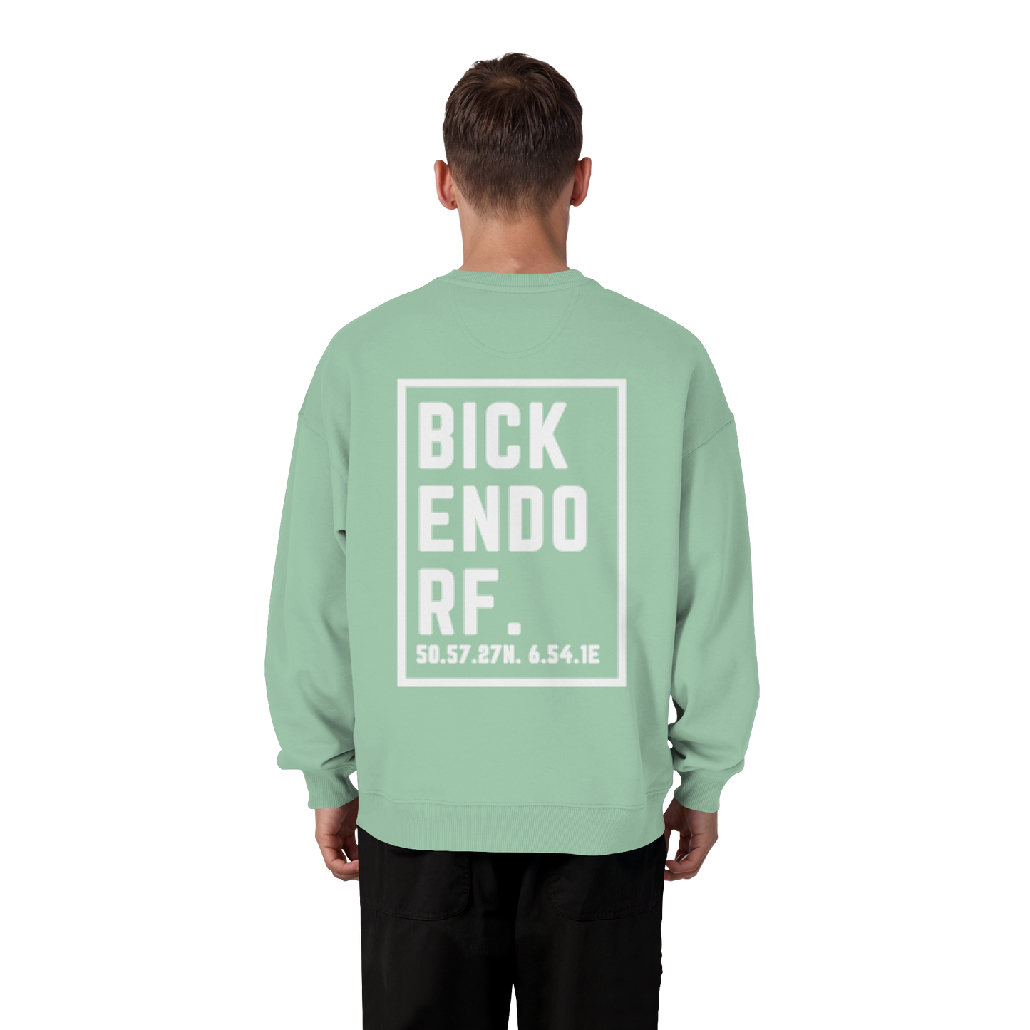 Bickendorf Koordinaten (großer Druck auf dem Rücken) - Organic Oversize Sweatshirt