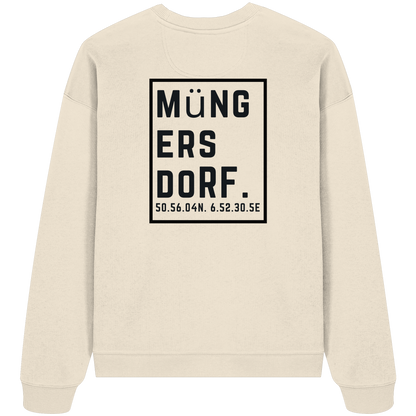Müngersdorf Koordinaten (großer Druck auf dem Rücken) - Organic Oversize Sweatshirt