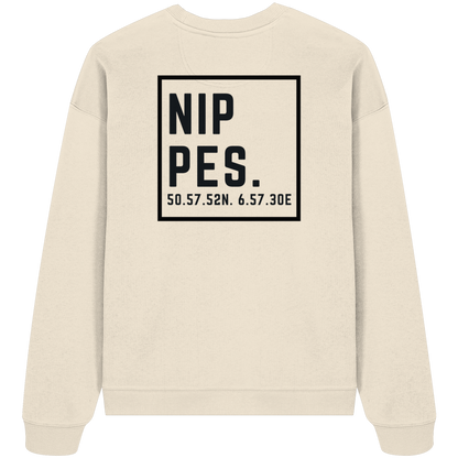 Nippes Koordinaten (großer Druck auf dem Rücken) - Organic Oversize Sweatshirt