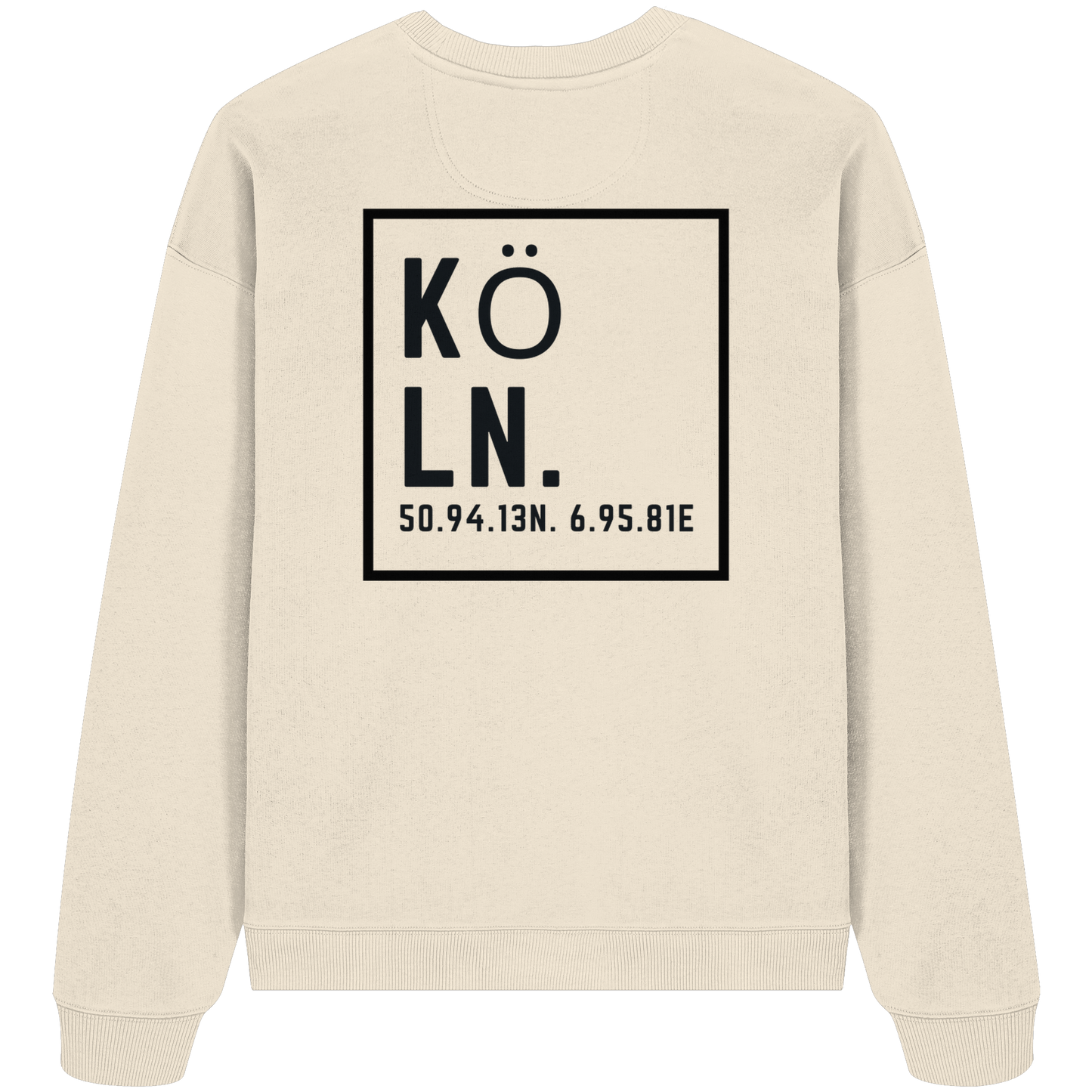 Köln Koordinaten (großer Druck auf dem Rücken) - Organic Oversize Sweatshirt
