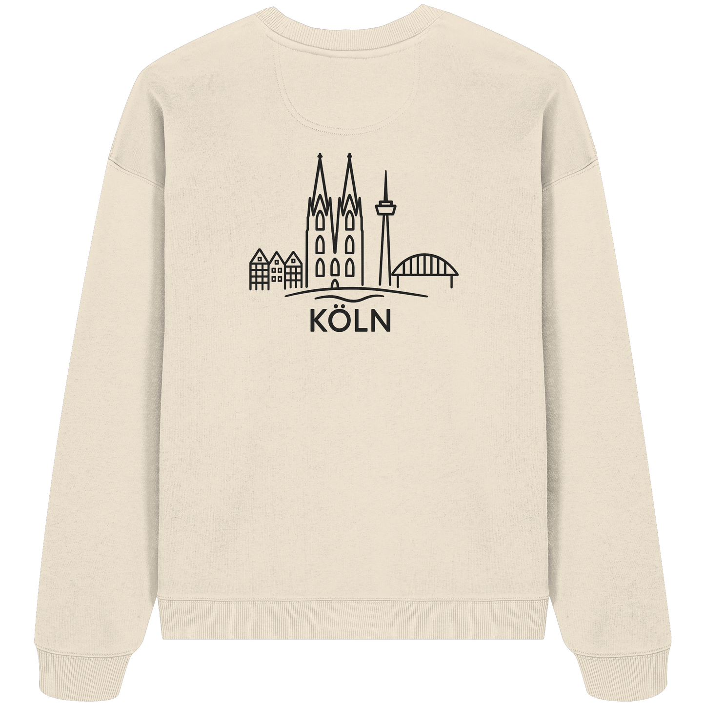 Köln Skyline (großer Druck auf dem Rücken) - Organic Oversize Sweatshirt