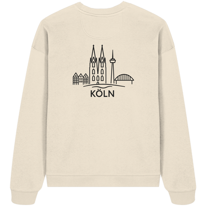 Köln Skyline (großer Druck auf dem Rücken) - Organic Oversize Sweatshirt