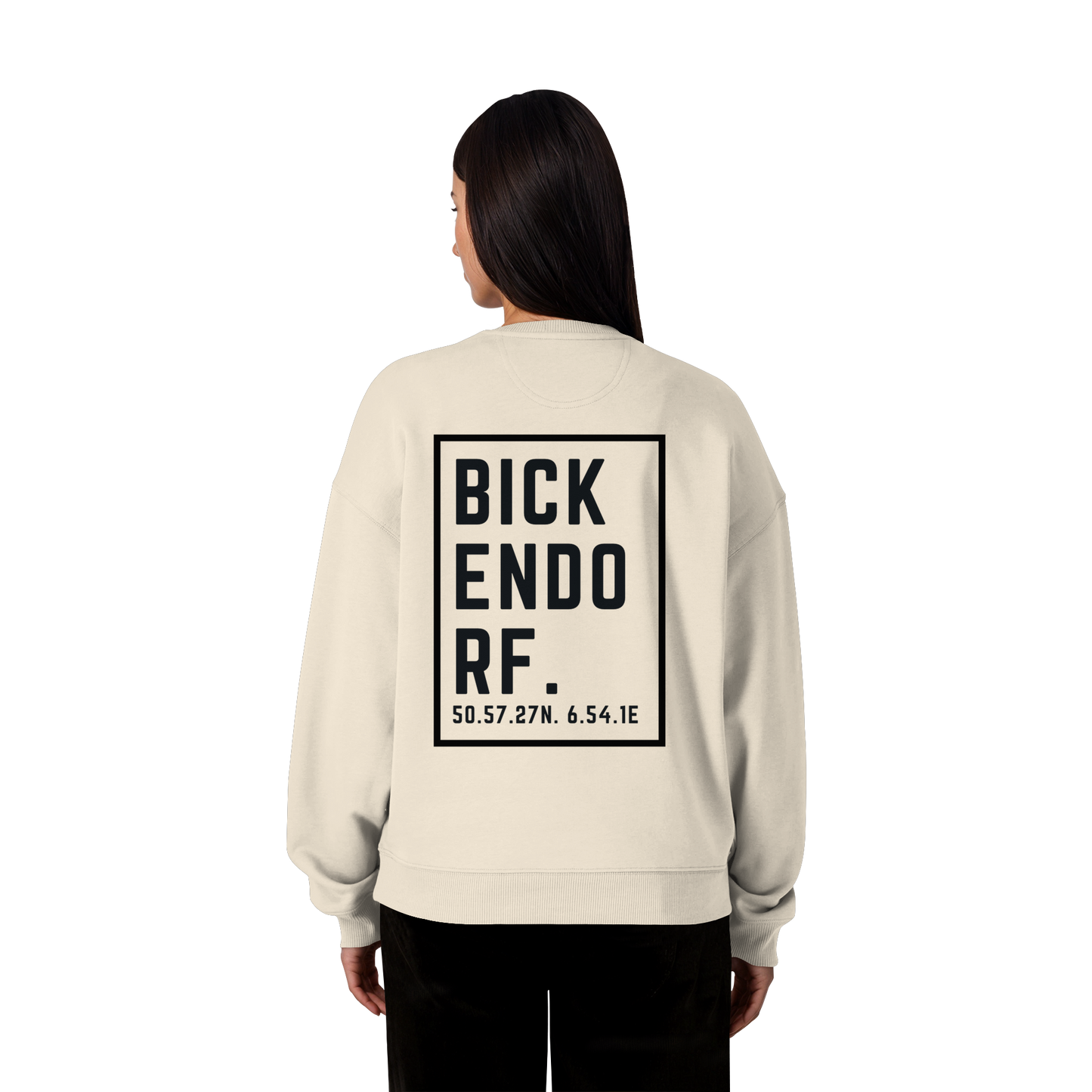 Bickendorf Koordinaten (großer Druck auf dem Rücken) - Organic Oversize Sweatshirt