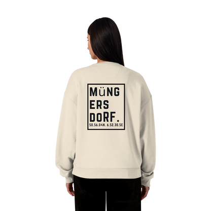 Müngersdorf Koordinaten (großer Druck auf dem Rücken) - Organic Oversize Sweatshirt