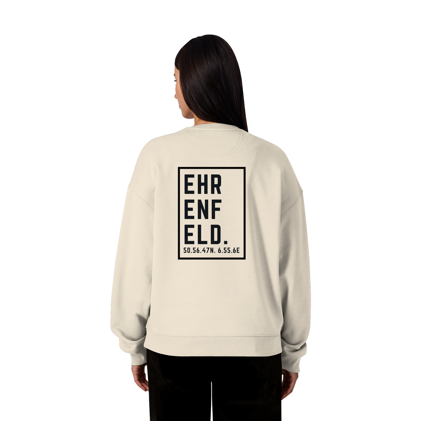 Ehrenfeld Koordinaten (großer Druck auf dem Rücken) - Organic Oversize Sweatshirt