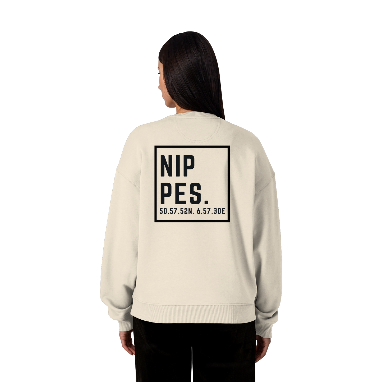 Nippes Koordinaten (großer Druck auf dem Rücken) - Organic Oversize Sweatshirt