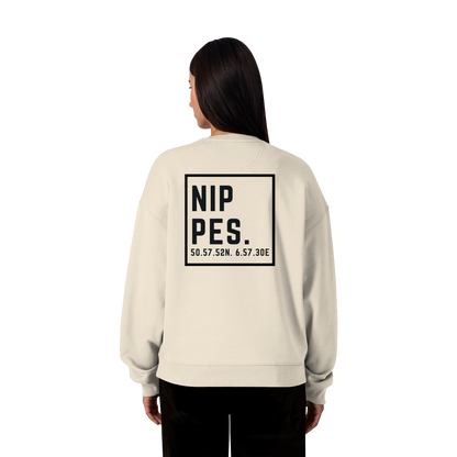 Nippes Koordinaten (großer Druck auf dem Rücken) - Organic Oversize Sweatshirt