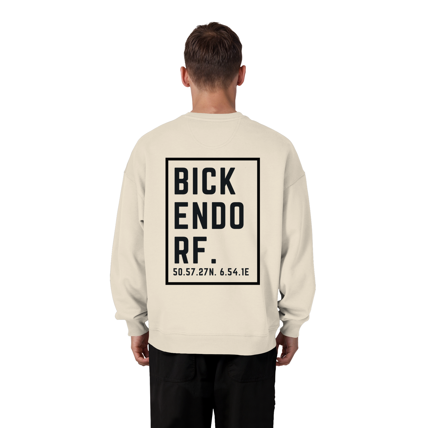 Bickendorf Koordinaten (großer Druck auf dem Rücken) - Organic Oversize Sweatshirt