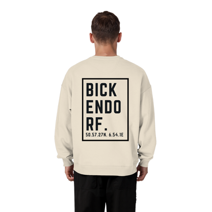 Bickendorf Koordinaten (großer Druck auf dem Rücken) - Organic Oversize Sweatshirt