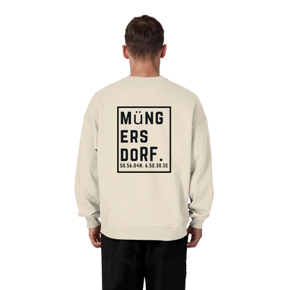 Müngersdorf Koordinaten (großer Druck auf dem Rücken) - Organic Oversize Sweatshirt