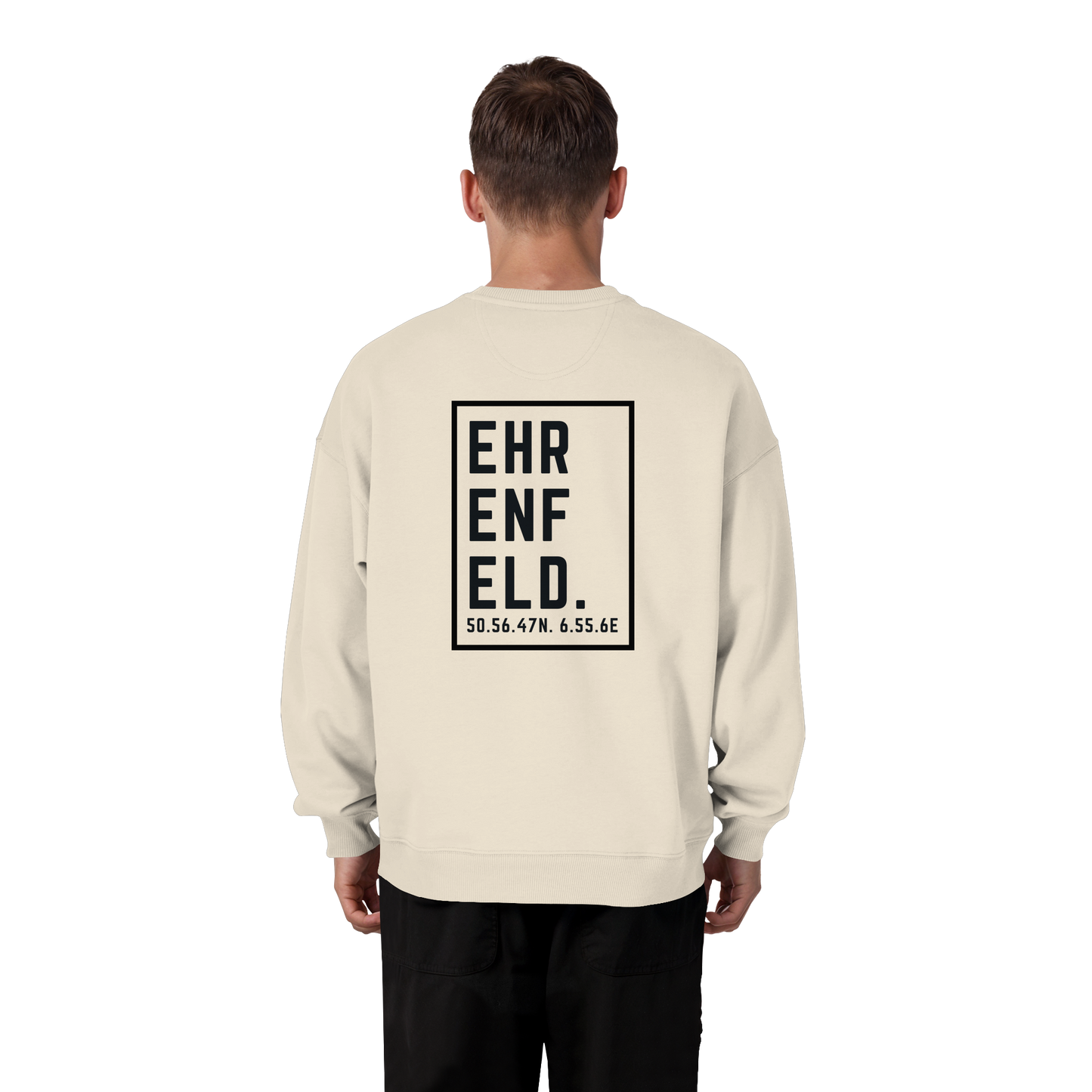 Ehrenfeld Koordinaten (großer Druck auf dem Rücken) - Organic Oversize Sweatshirt