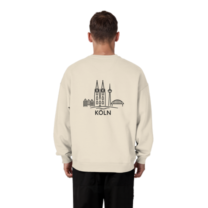 Köln Skyline (großer Druck auf dem Rücken) - Organic Oversize Sweatshirt