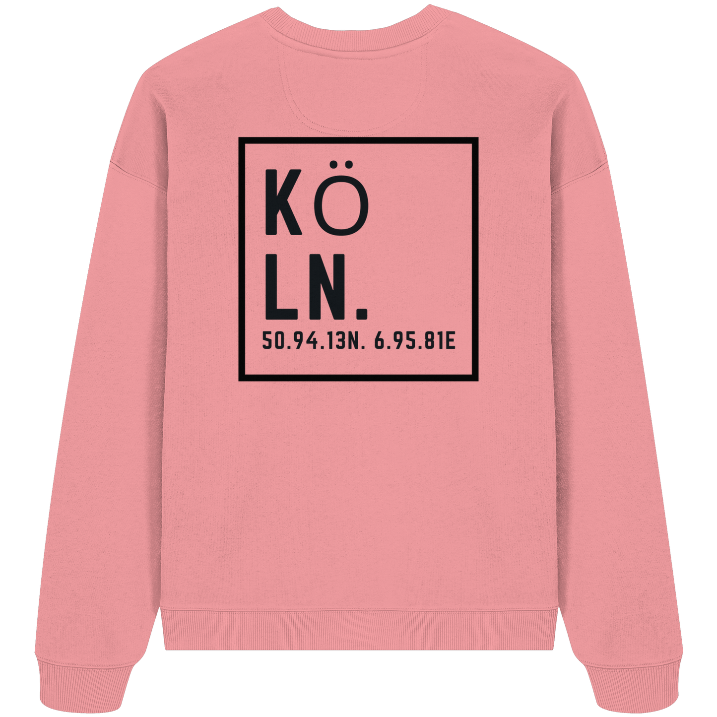 Köln Koordinaten (großer Druck auf dem Rücken) - Organic Oversize Sweatshirt